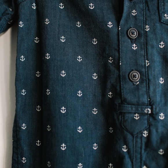 Blue Anchor Galaxy babyGap One Piece Boys Baby 0-3 - Picture 4 of 7